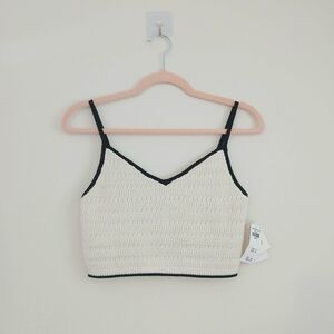 Abercrombie & Fitch Cream and Black Crochet Camisole